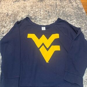 Victoria secret West Virginia Navy Sweatshirt with Large Yellow WV Logo